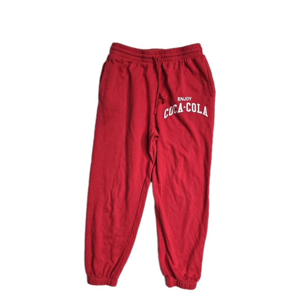 Coca-cola Red Fleece Pants Tapered M Women's Logo